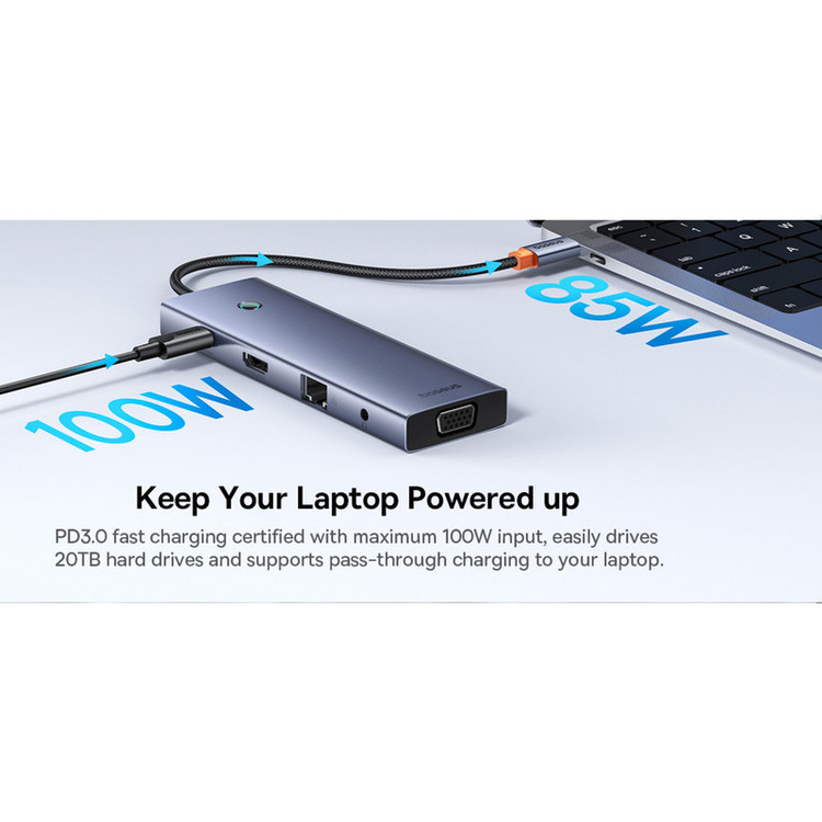 هاب 10 پورت USB-C باسئوس مدل BS-OH161