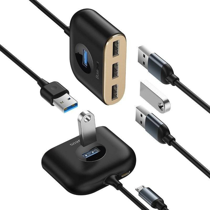 هاب 4 پورت USB باسئوس مدل Square Round