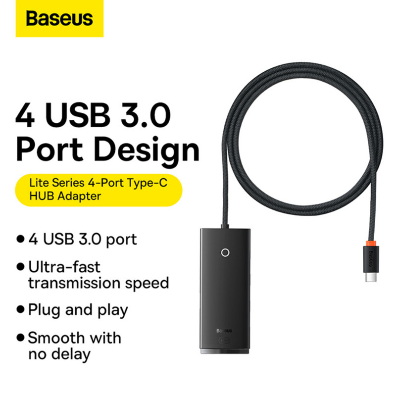هاب 4 پورت USB 3.0 باسئوس مدل Hub Lite Series -WKQX030401
