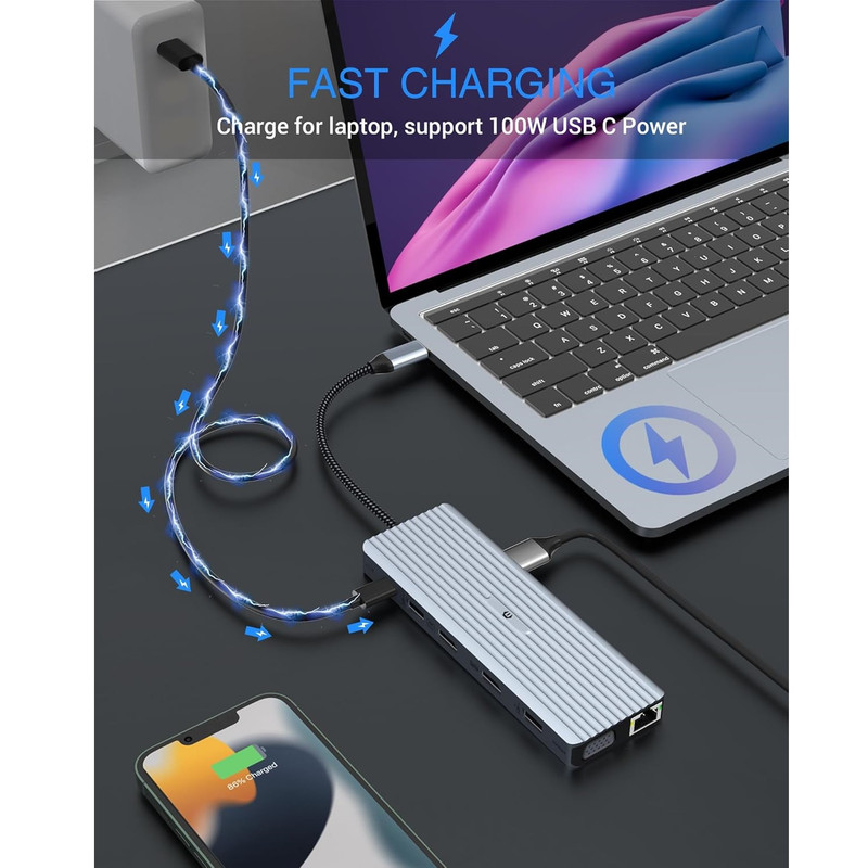 هاب 14 پورت USB-C مدل HB047
