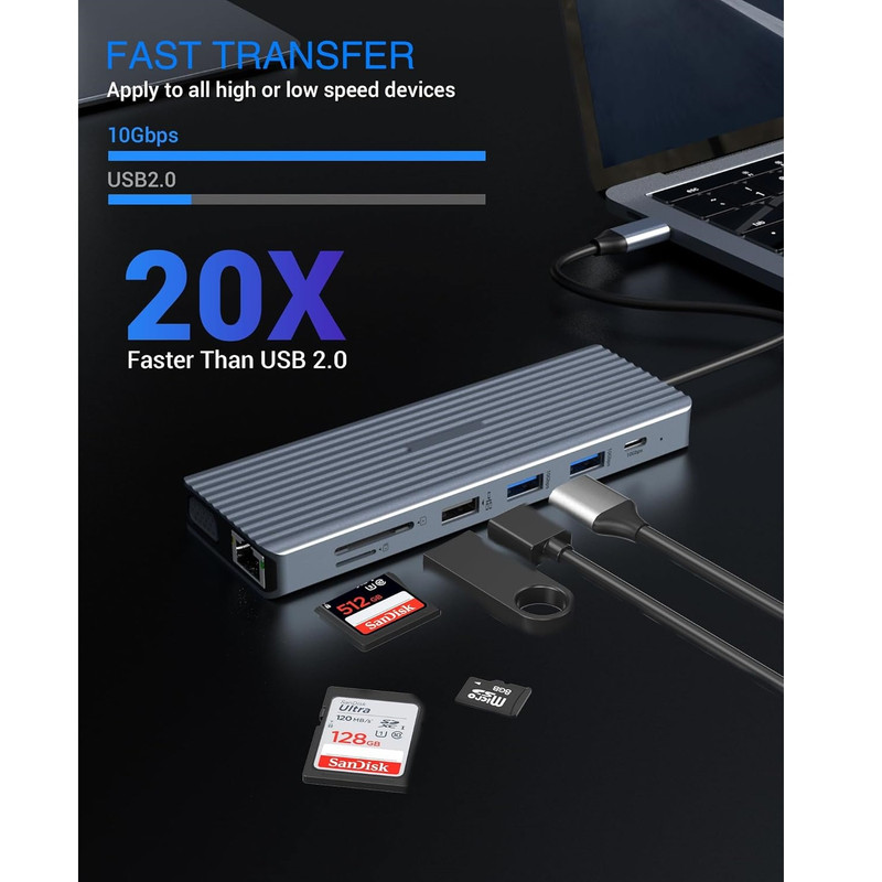 هاب 14 پورت USB-C مدل HB047