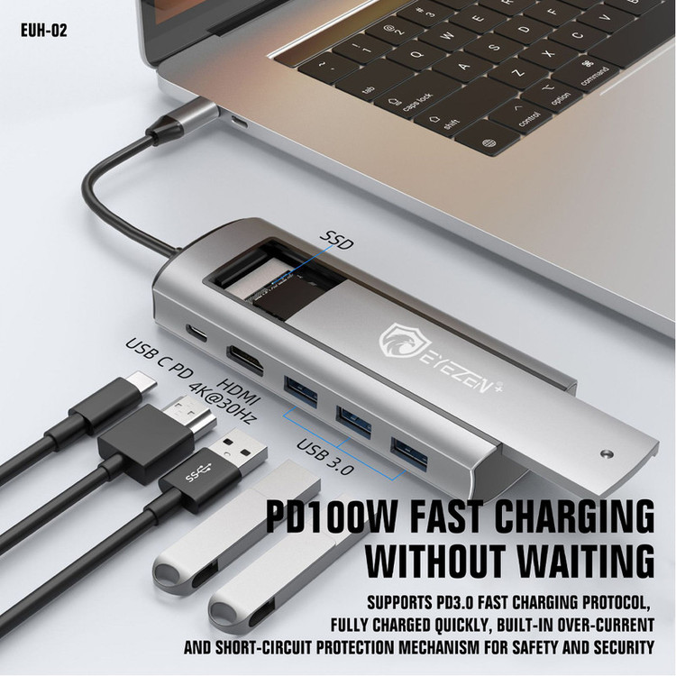 هاب 6 پورت USB-C آیزن مدل 6in1 HUB EUH-02