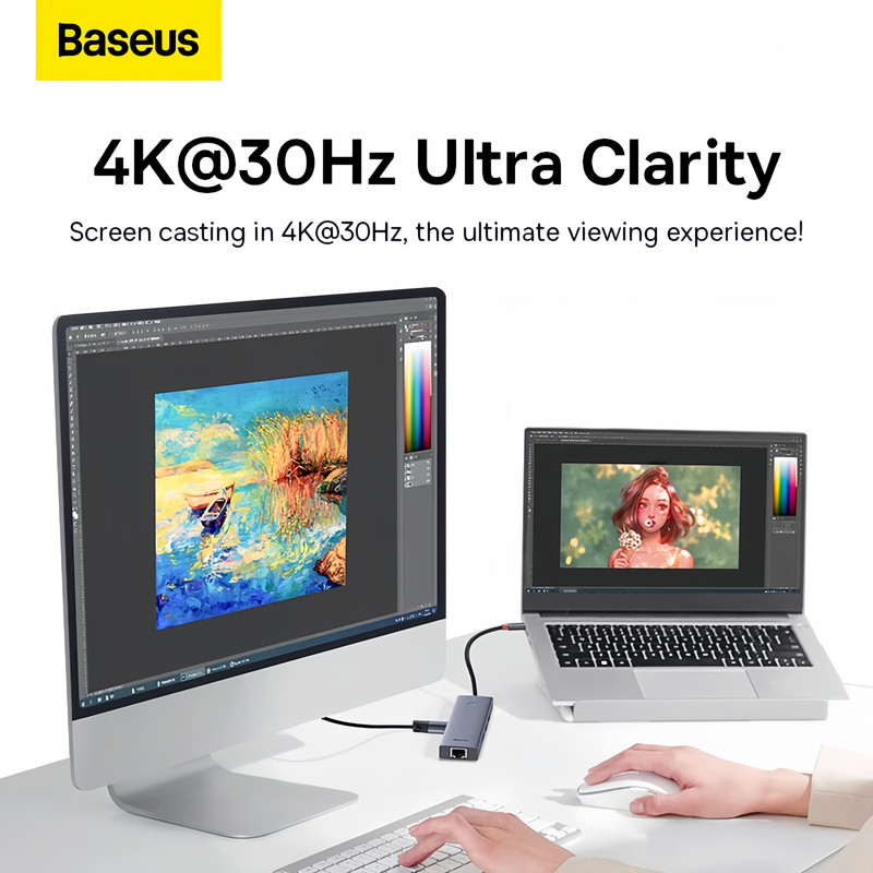 هاب 6 پورت USB-C بیسوس مدل BS-OH151