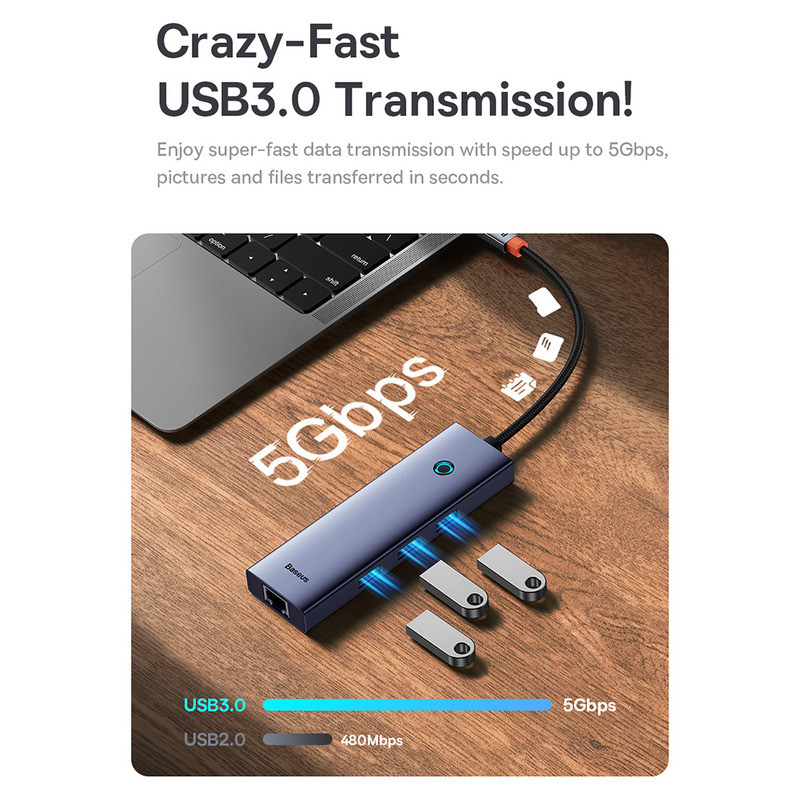هاب 6 پورت USB-C بیسوس مدل BS-OH151