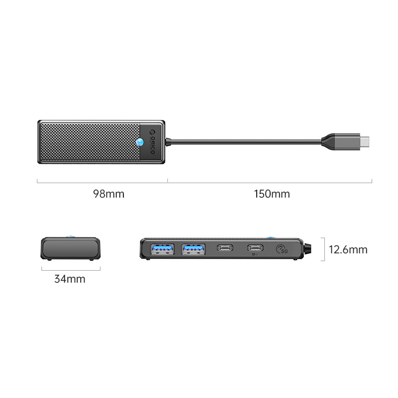 هاب 4 پورت USB-C اوریکو مدل PAPW2AC-C3-015