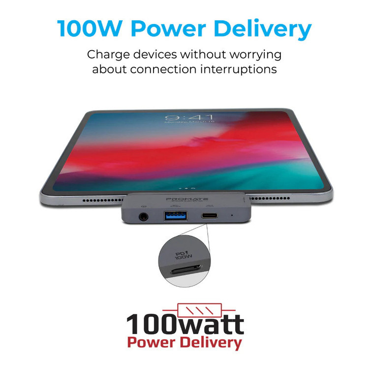 هاب 4 پورت USB-C پرومیت مدل PADHUB-PRO.GREY