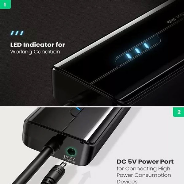 هاب USB3.0 سه پورت یوگرین مدل CR103-20265