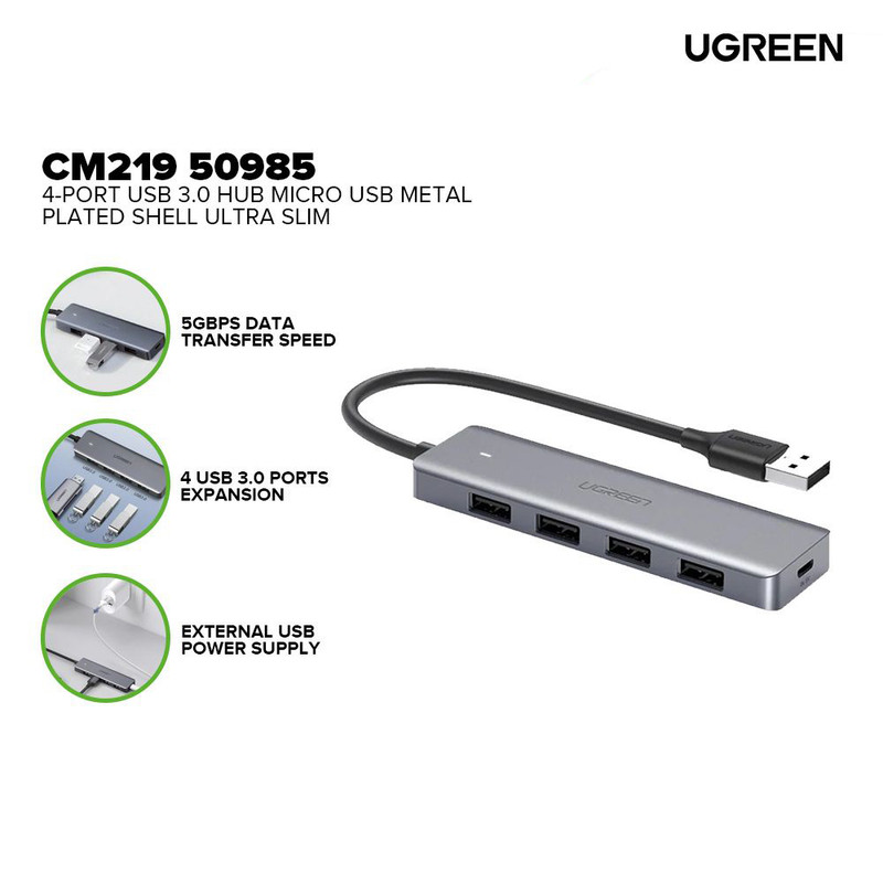 هاب پنج پورت USB-3.0 یوگرین مدل CM219-50985