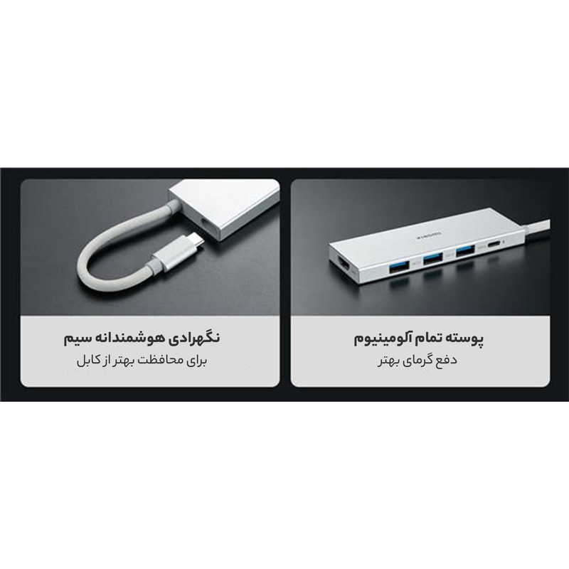 هاب 5 پورت USB-C شیائومی مدل XDMS05YM