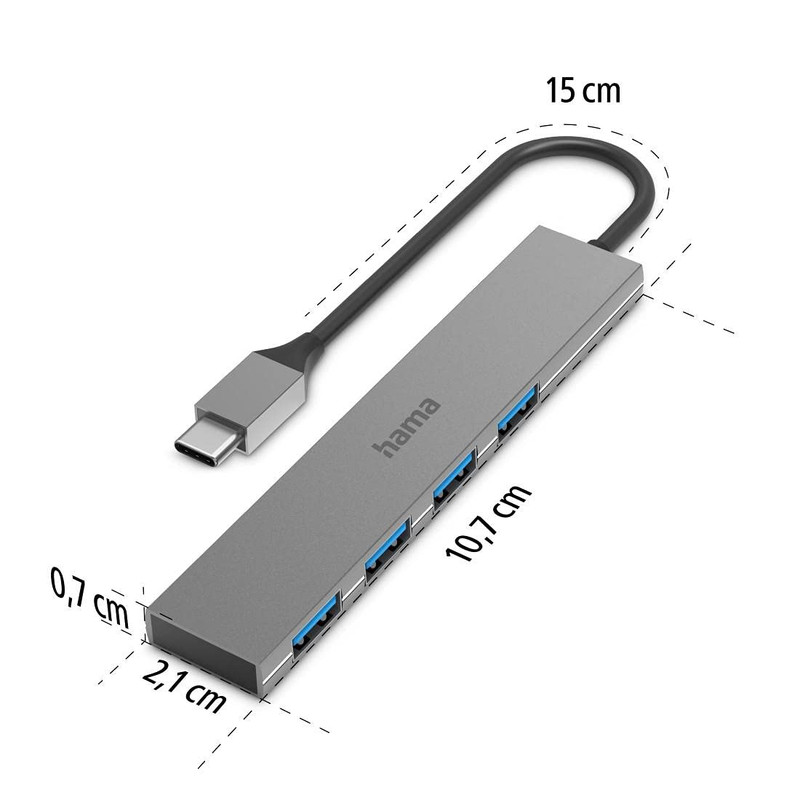 هاب چهار پورت USB-C هاما مدل 200101