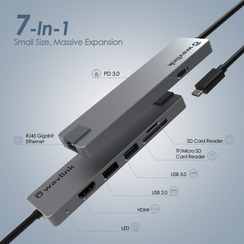 هاب شش پورت USB-C ویولینک مدل WL-UHP3409