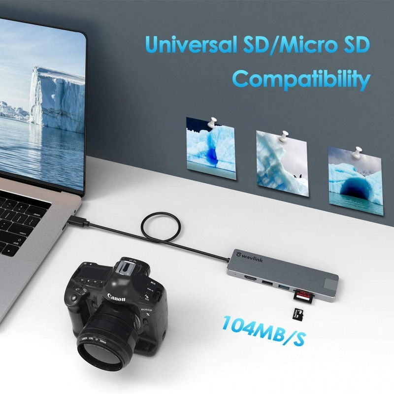 هاب شش پورت USB-C ویولینک مدل WL-UHP3409