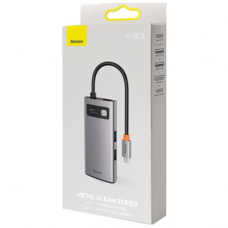 هاب 4 پورت USB-C باسئوس مدل Metal Gleam series CAHUB-CY0G