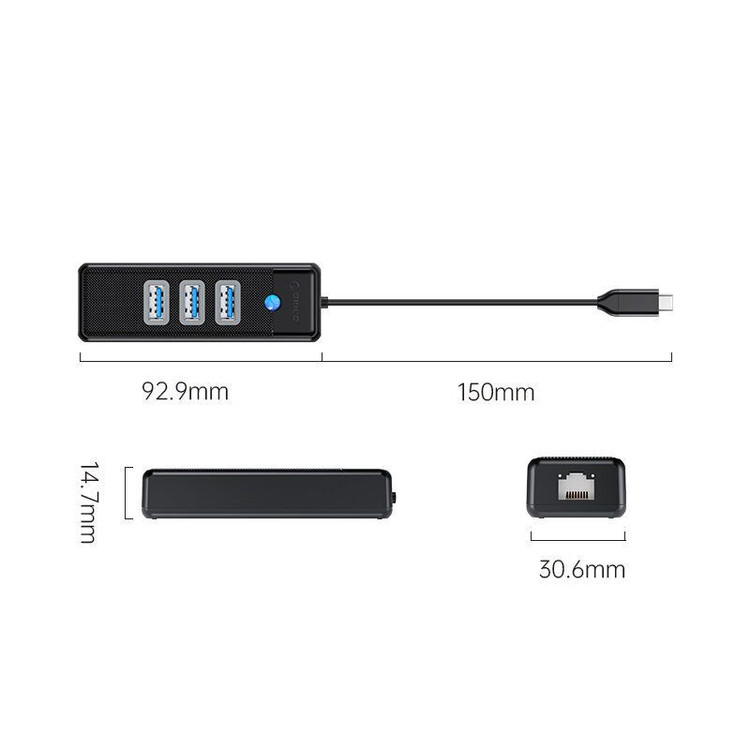 هاب 4 پورت USB-C اوریکو مدل PW3UR25-C3-015