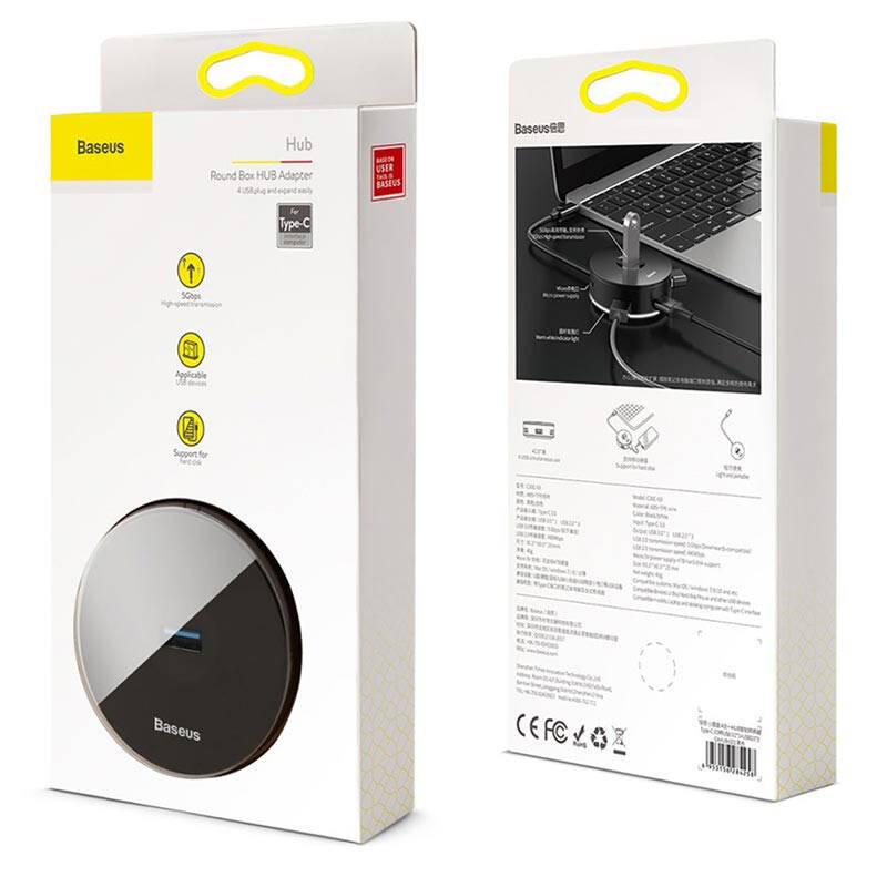 هاب 4 پورت USB-C باسئوس مدل Round Box