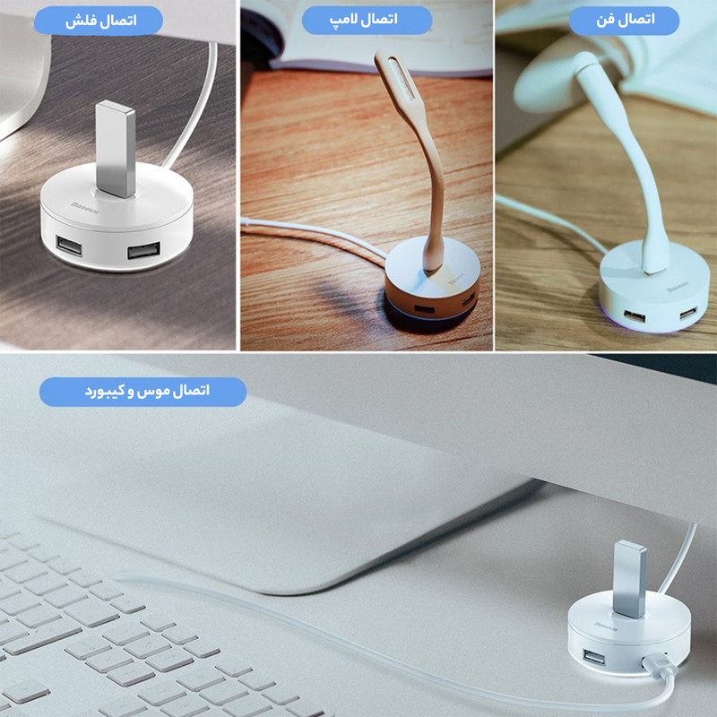 هاب 4 پورت USB-C باسئوس مدل PC