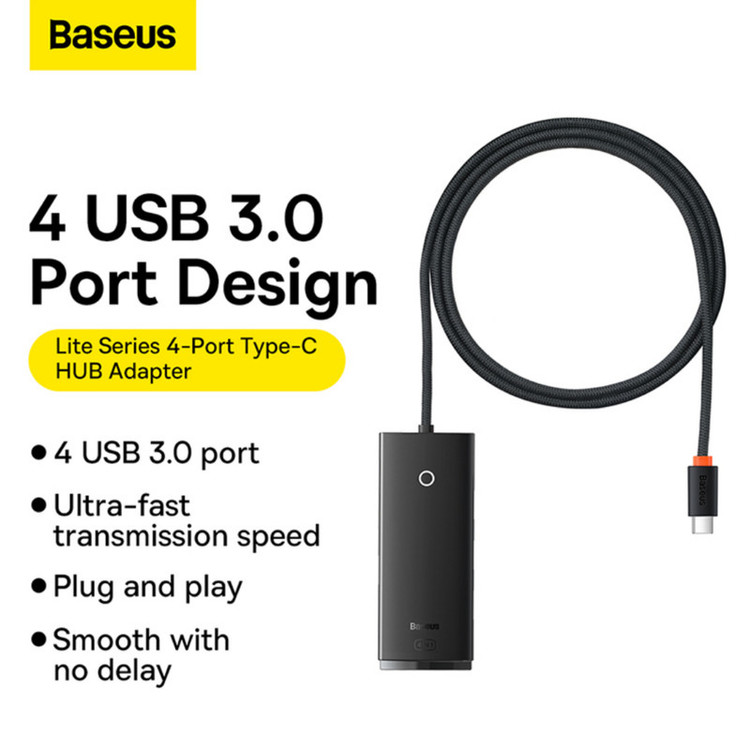 هاب 4 پورت usb3 باسئوس مدل WKQX030301