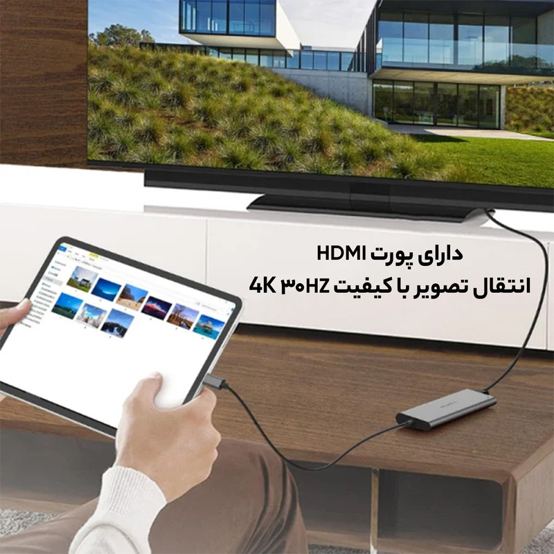 هاب 8 پورت USB-C لنشن مدل C37