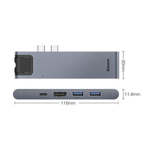 هاب 7 پورت USB-C باسئوس مدل CAHUB-L0G
