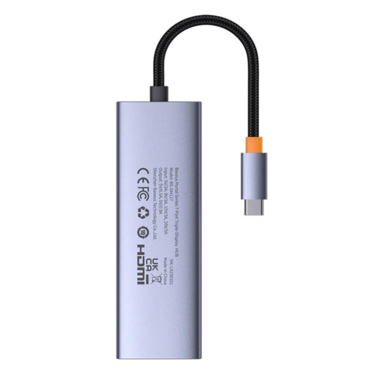 هاب 7 پورت USB-C بیسوس مدل BS-OH117 Triple Display