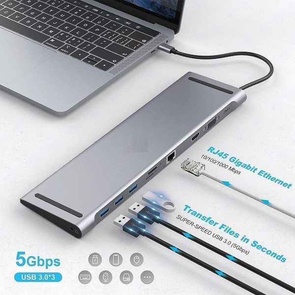 هاب 10 پورت USB-C مدل DC007