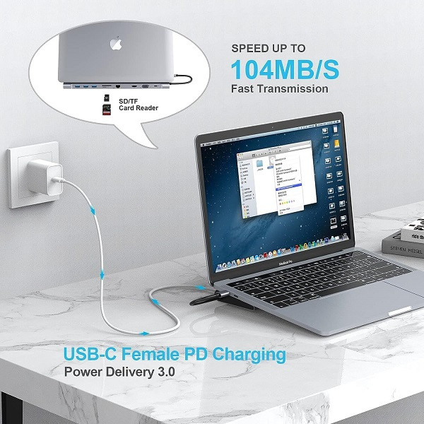 هاب 10 پورت USB-C مدل DC007