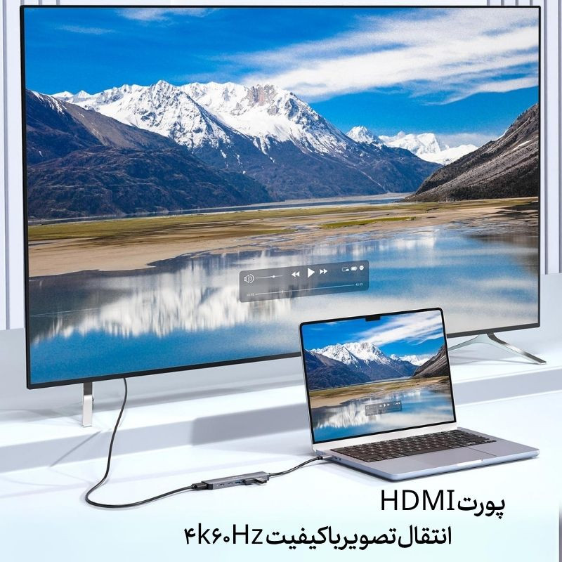 هاب 6 پورت USB-C لنشن مدل CE18-PHCR