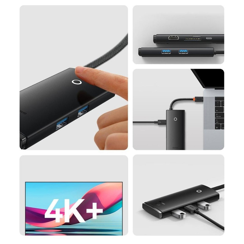 هاب 6 پورت USB-C باسئوس مدل BS-OH020