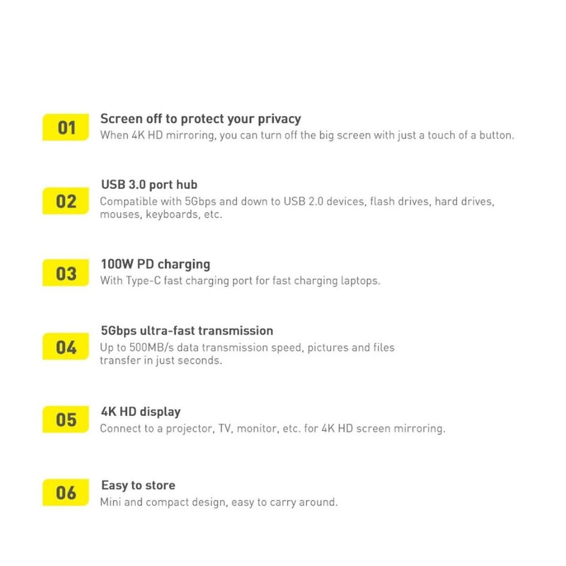 هاب 6 پورت USB-C باسئوس مدل BS-OH020