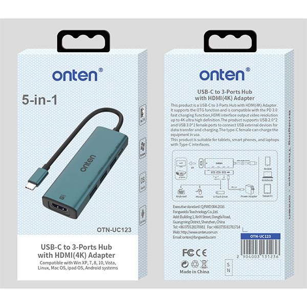 هاب 5 پورت USB-C اونتن مدل UC123
