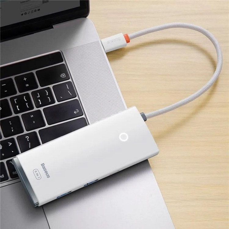 هاب 6 پورت usb-c باسئوس مدل WKQX050002