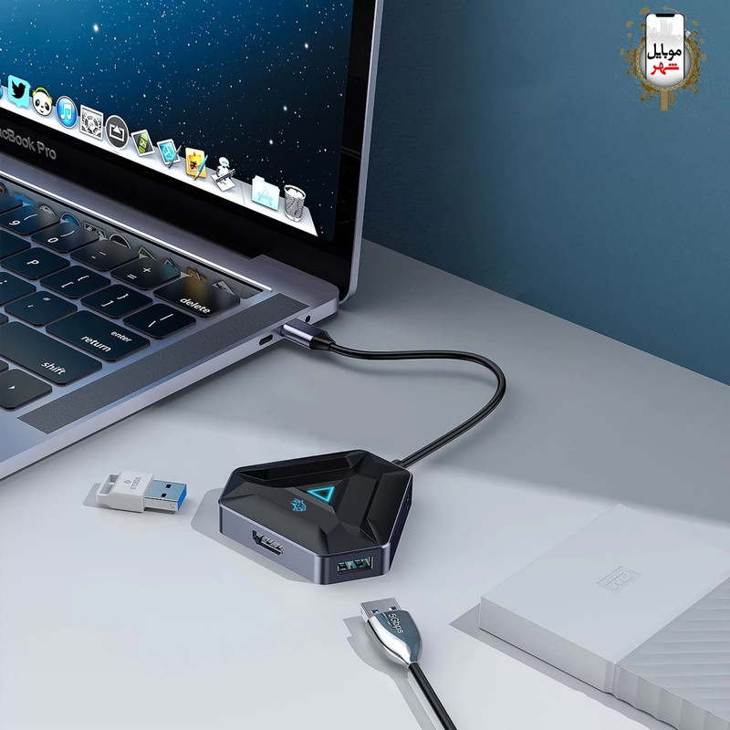 هاب 6 پورت USB-C پرودو مدل POX5Z9