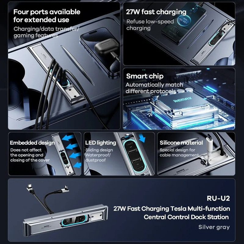 هاب 4 پورت USB-C ریمکس مدل RU-U2