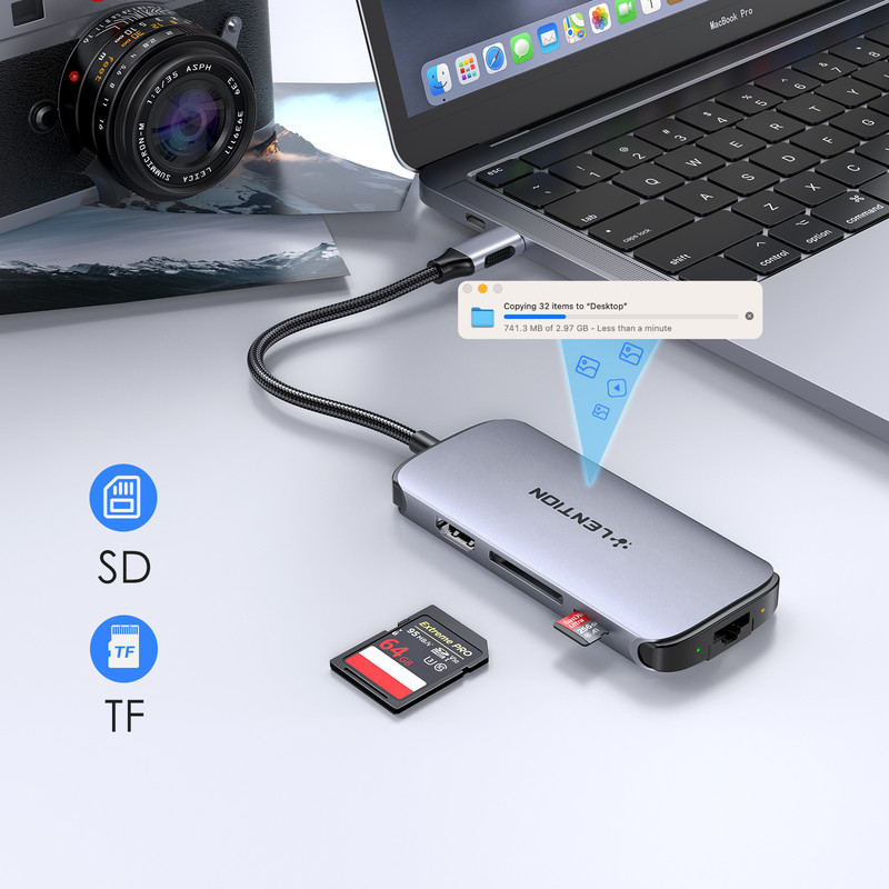 هاب 8 پورت USB-C لنشن مدل C48