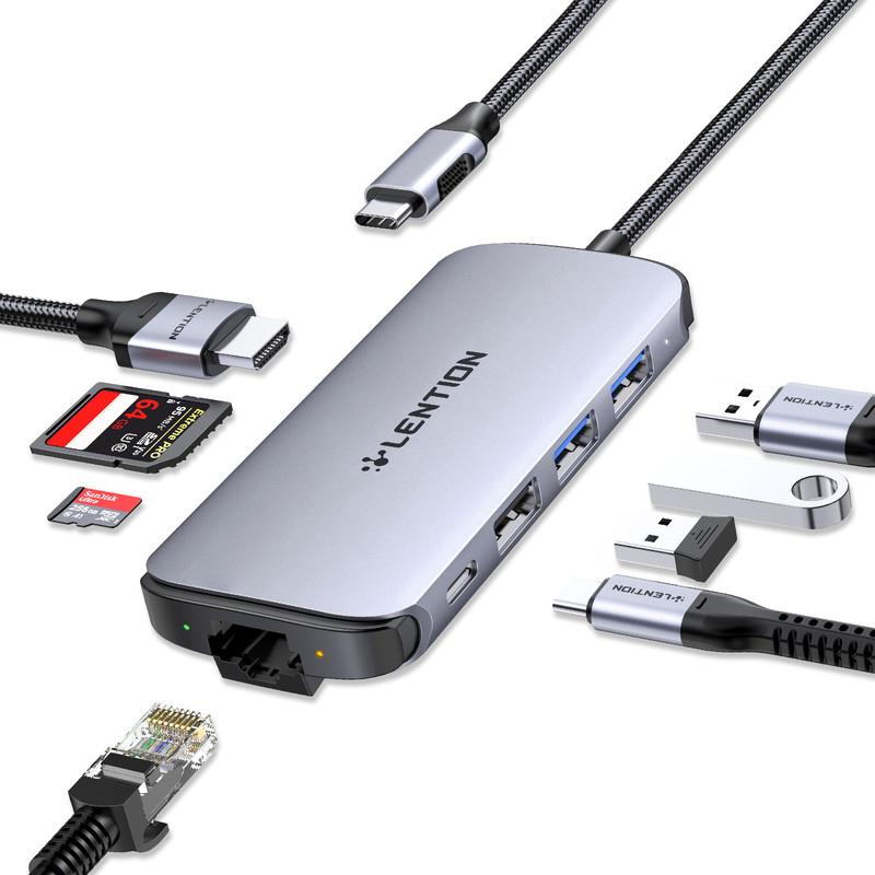 هاب 8 پورت USB-C لنشن مدل C48