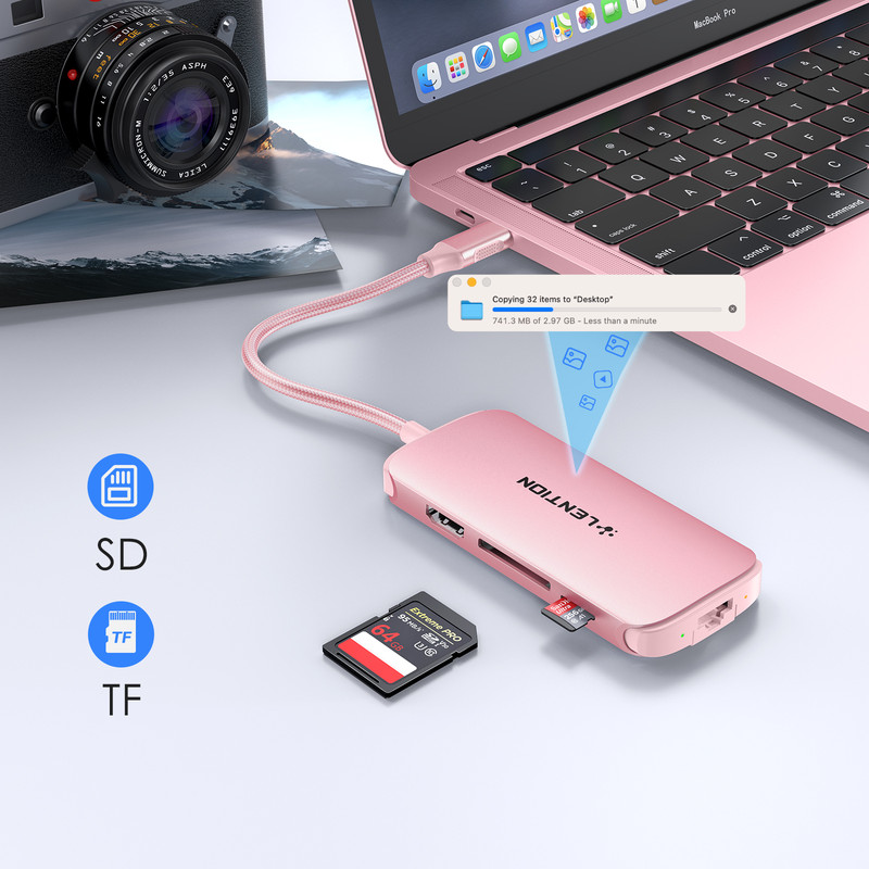 هاب 8 پورت USB-C لنشن مدل C48