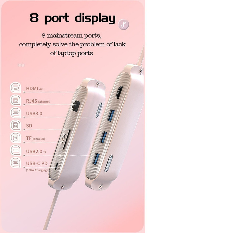 هاب 8 پورت USB-C کوتتسی مدل 160050ZQ