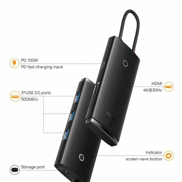 هاب 5 پورت USB-C باسئوس مدل BS-OH018
