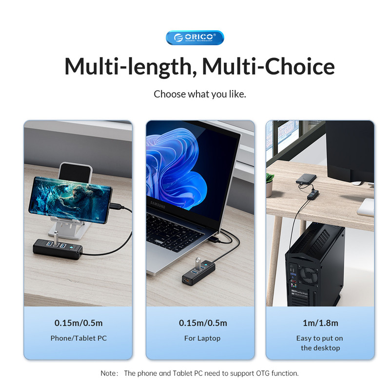 هاب USB3.0 سه پورت اوریکو مدل PWCUR-U3-10
