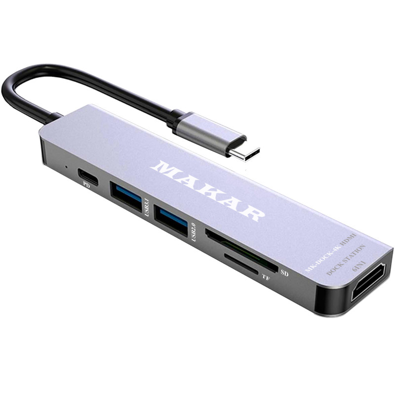 هاب داک استیشن 6 پورت ماکار مدل MK-DOCK-4K HDMI