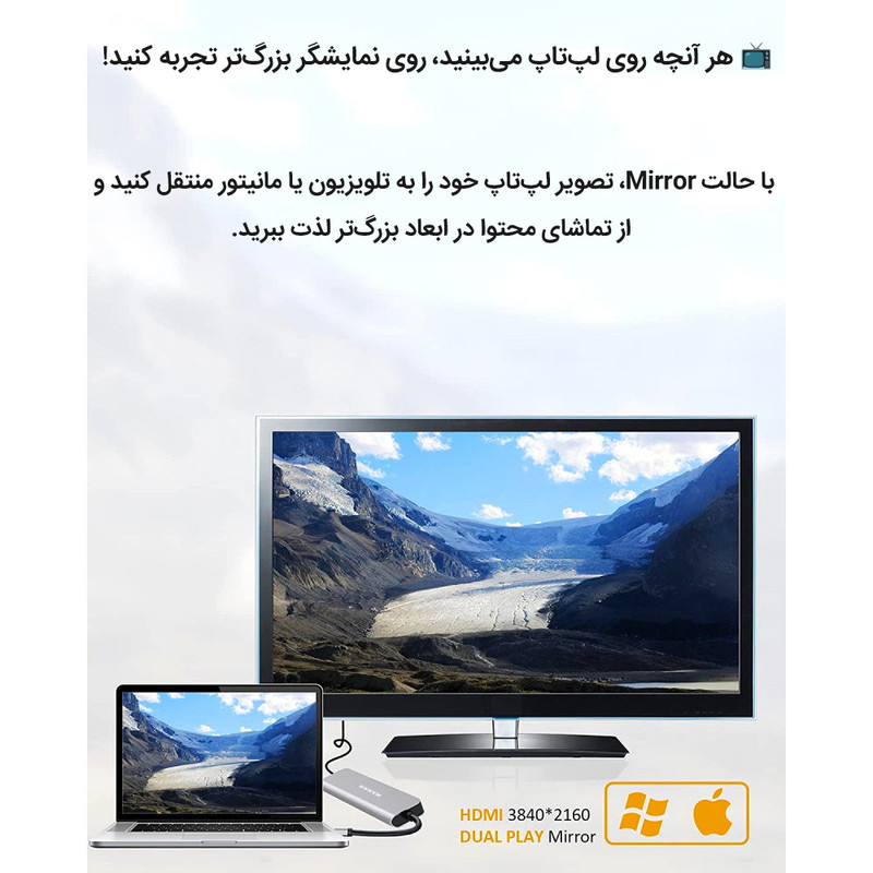 هاب داک استیشن 6 پورت ماکار مدل MK-DOCK-4K HDMI