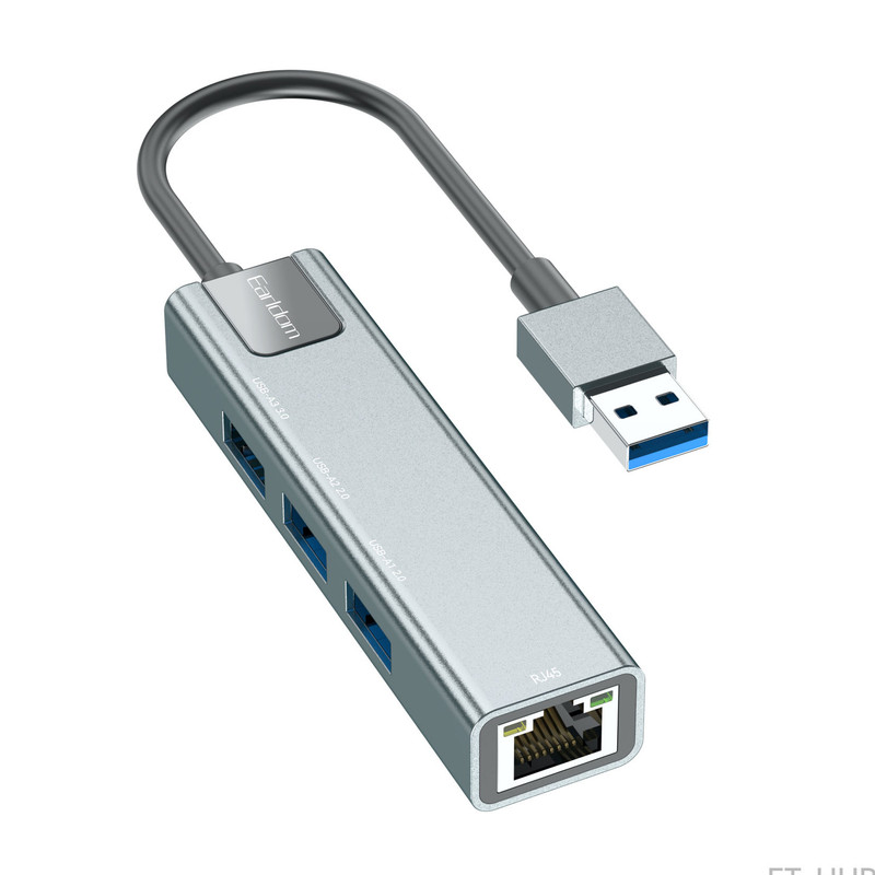 هاب 4 پورت USB-A ارلدام مدل HUB22 RJ45