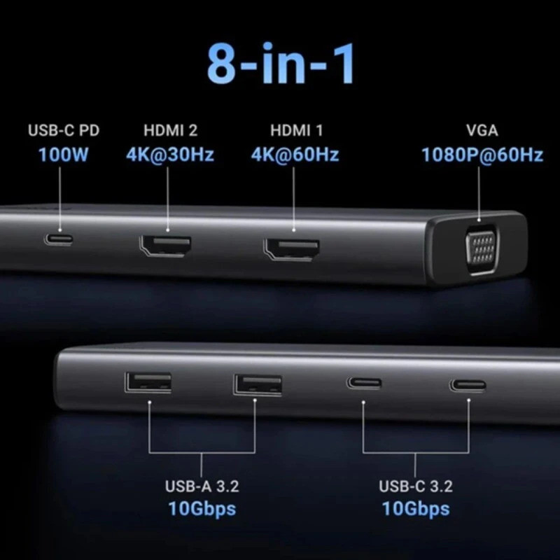 هاب 8 پورت USB-C یوگرین مدل CM639-35588