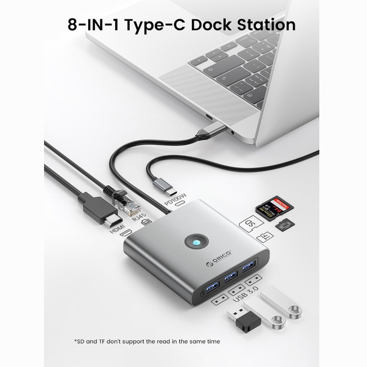 هاب 8 پورت Type-C اوریکو مدل ORICO-FAX-8P