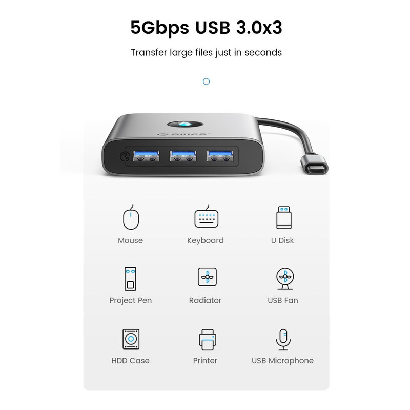 هاب 8 پورت Type-C اوریکو مدل ORICO-FAX-8P