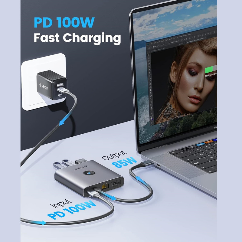 هاب 6 پورت usb-C اوریکو مدل FAX 6PR