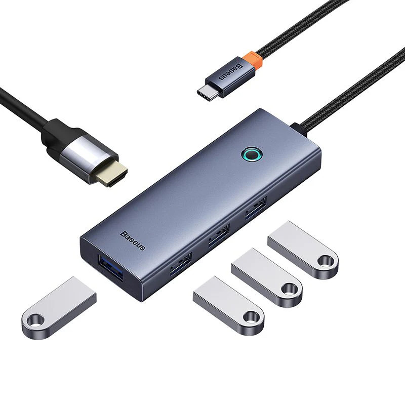 هاب 5 پورت USB-C بیسوس مدل UltraJoy Series HDMI-4K 30Hz Clarity BS-OH110