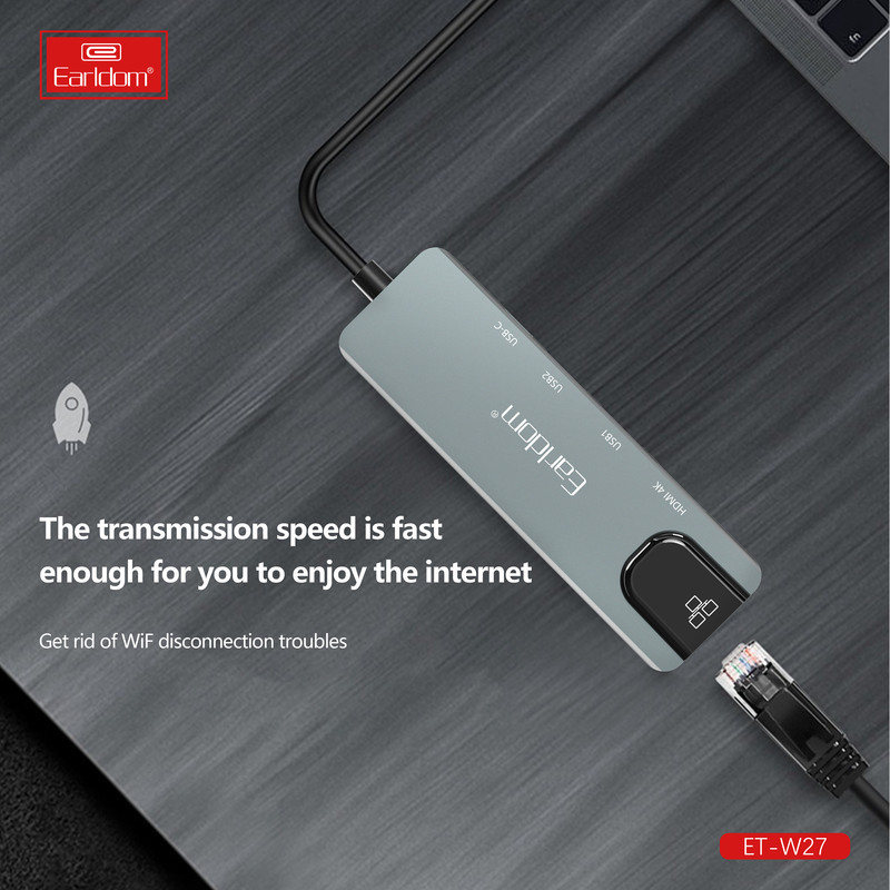 هاب 5 پورت USB-C ارلدام مدل 5IN1 W27