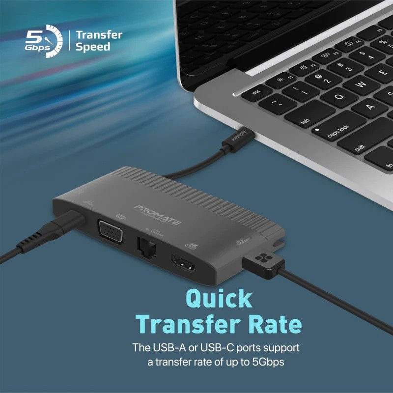 هاب 6 پورت USB-C پرومیت مدل MEDIAHUB-C6