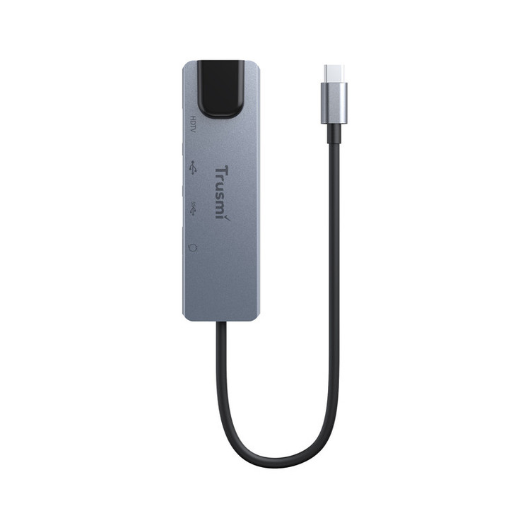 هاب 5 پورت Type-C به Type-C/HDMI/USB3.0/USB2.0/RG45 تراسمی مدل DS01-04